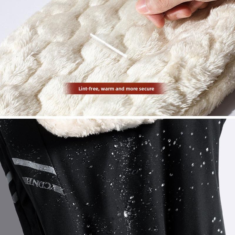 Winter Cotton Pants Men Fleece Lined Plus Size Outdoor Casual Long Pants Warm Lamb Wool Sweatpants Men Casual Sports