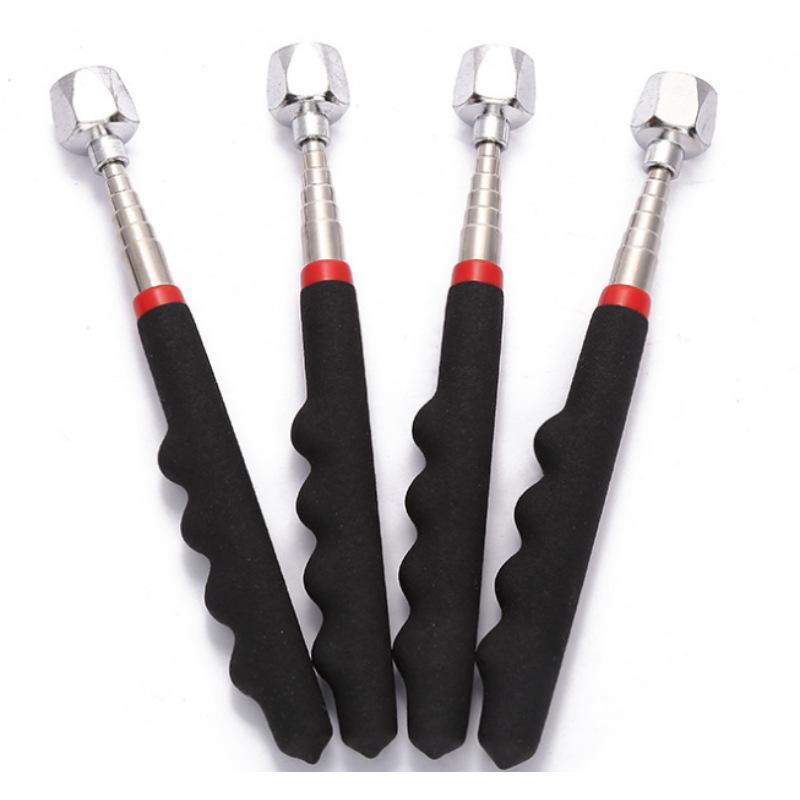 16LB Magnetic Pickup Tool with Red and Black Thumb Handle, Stainless Steel Retractable Rod 16LB Pickup Tool