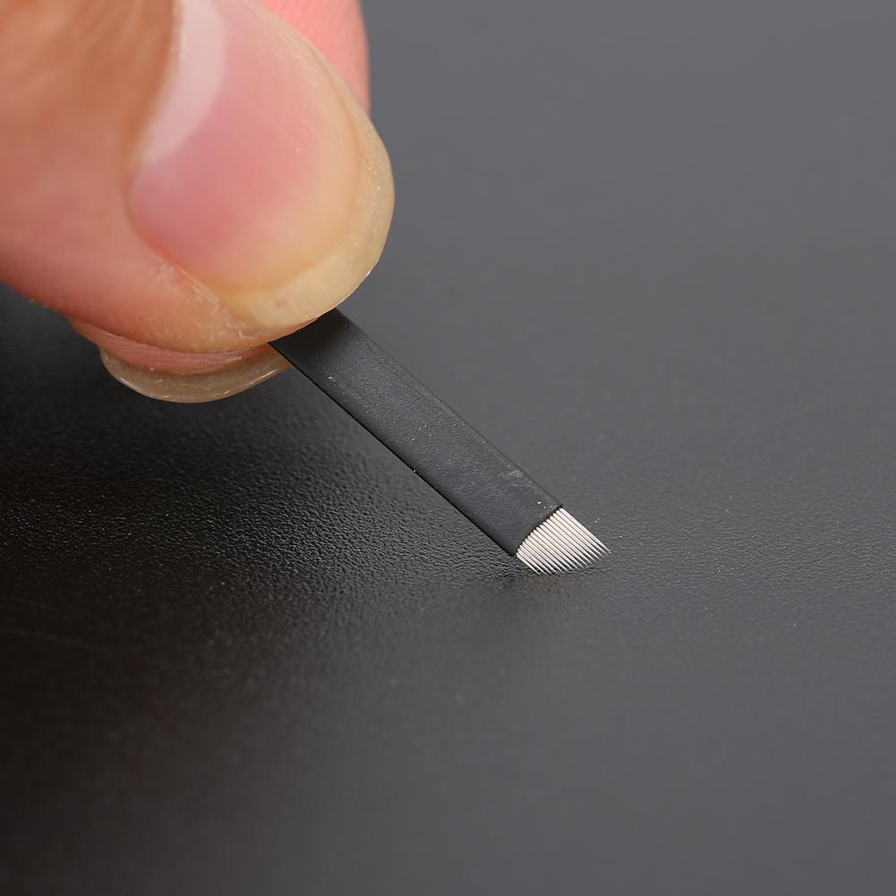 50pcs Eyebrow Microblading Needles Blade Fine Tattooing Permanent Makeup Blades 0.18mm(16‑pin )