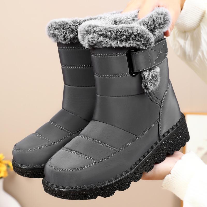 Snow Boots Women's Winter Large Size Women's Boots Piled Thickened Cotton Boots Polyurethane Boots High Top Platform Cotton Shoes