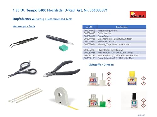 Miniart 1/35 Scale German Tempo E400 High Loader Flatbed Delivery Van, Three-Wheel Plastic Model, Model MA35371