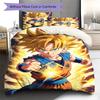 Son Goku Pattern Bedding,Quilt Set Quilt Cover Pillowcase Home Birthday Gift (1 * duvet cover + 2 * pillowcase, without core)