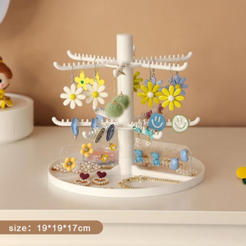 2/3/4-Tiers Jewelry Organizers Display Stand with Tray Plastic Necklace Earring Holder Jewelry Storage Display Tower