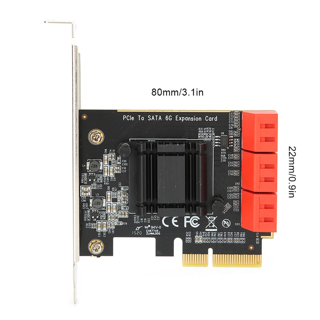 Expansion Card Computer Accessory PCI E To 6 Port SATA 3.0 6G for NAS LINUX WIN XP