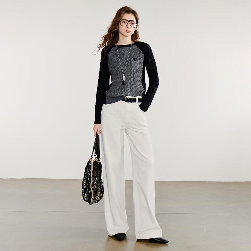 Chuyu Women's Retro Color-Block Knit Top