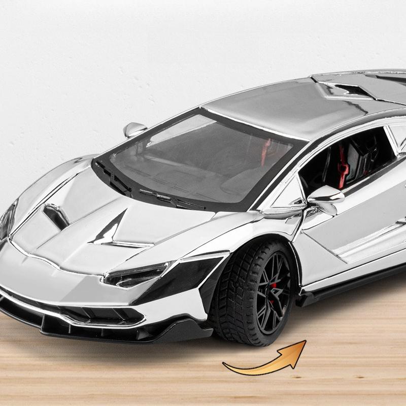 1:24 LP770-4 Simulation Sports car Diecast Metal Alloy Car Model Sound Light Pull Back Collection Kids Toy Gifts