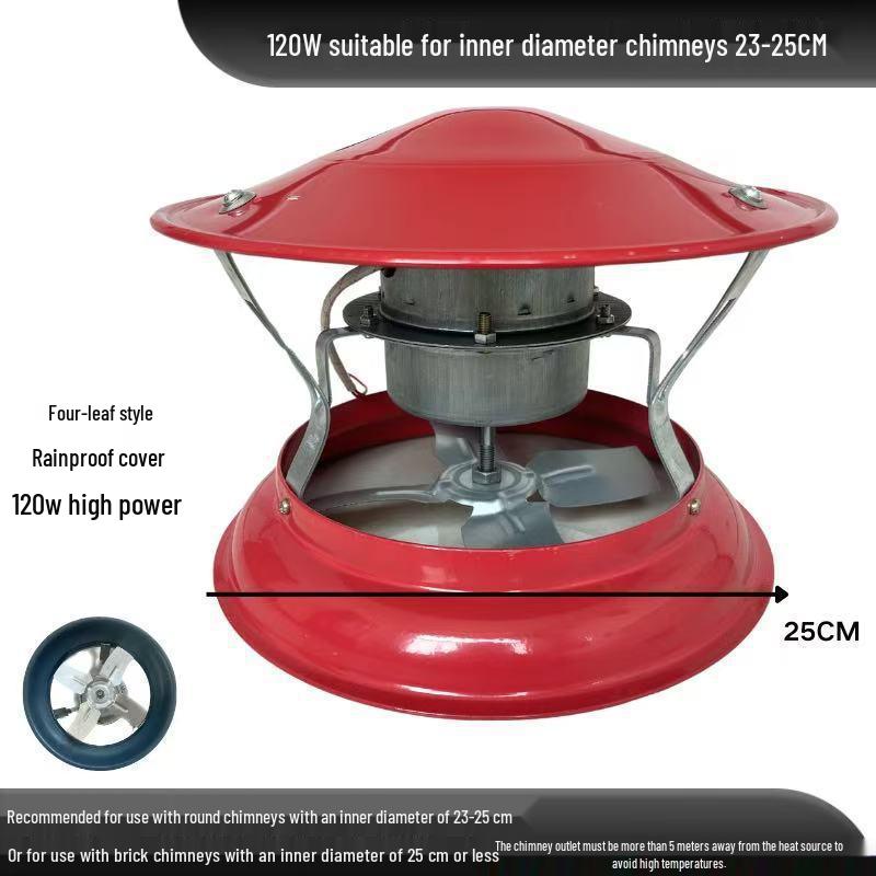 Household High-Power Chimney and Fireplace Smoke Extractor Fan