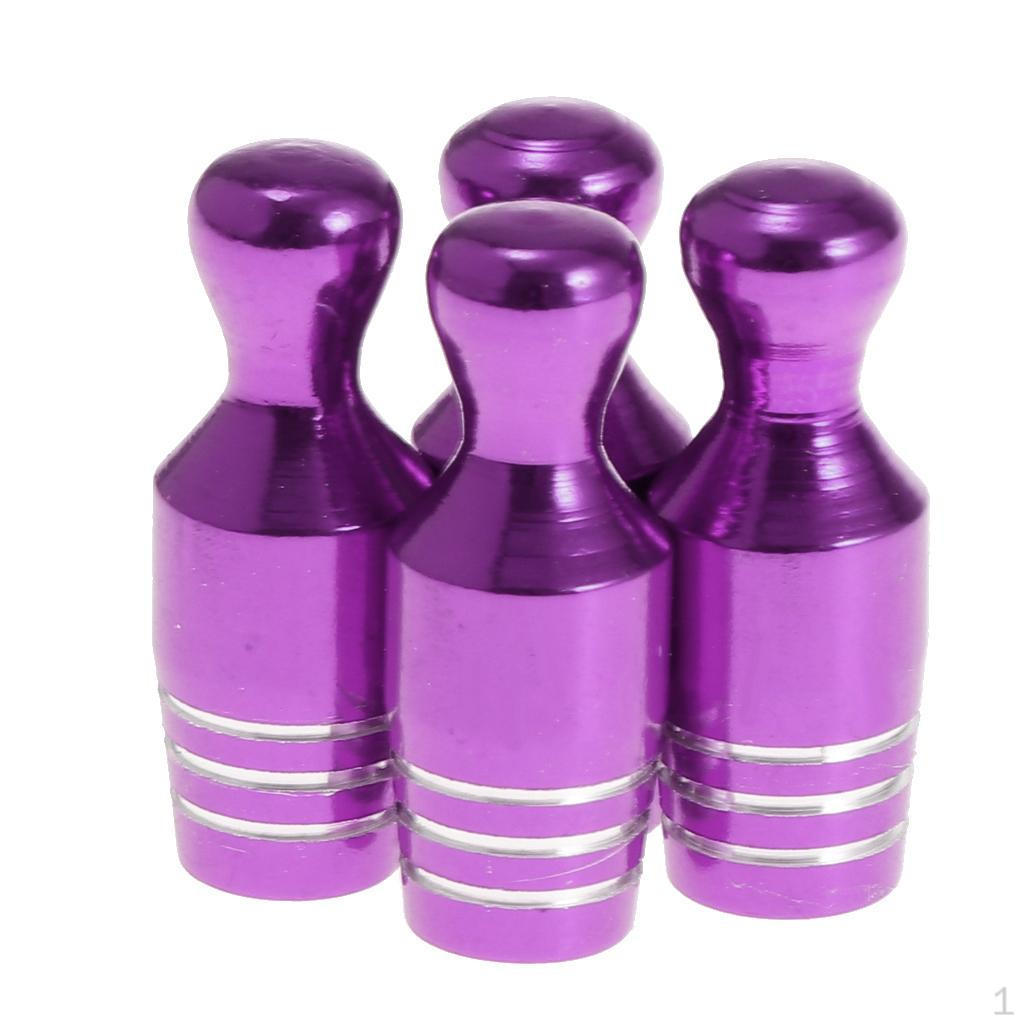 

4X Car Bicycle Wheel Tire Air Valve Bowling Type Purple