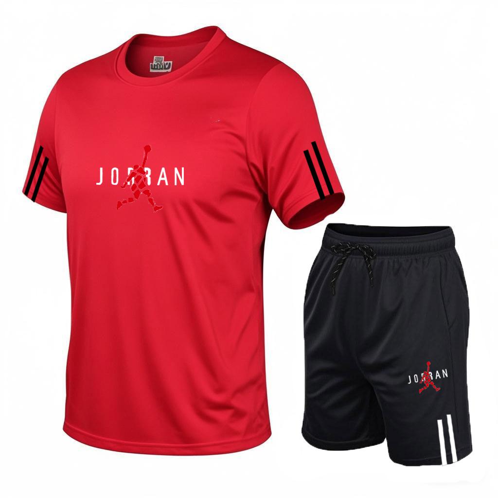 Hochwertiges Herren Kurzarm-Shorts-Set Bedrucktes Sportset Herren Freizeitmode Kurzarm-Shorts