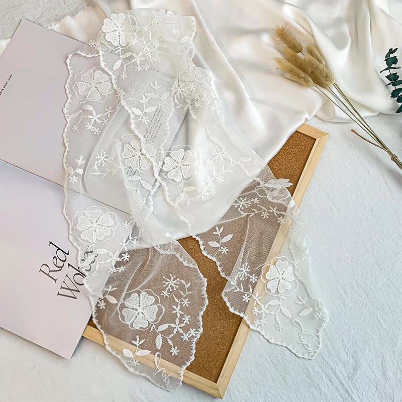 

Super fairy retro lace long small silk scarf women s versatile thin small scarf headband streamer