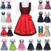 2025 European Beer Festival Women's Lace Color Block Short Sleeve Dress Maid Costume Set