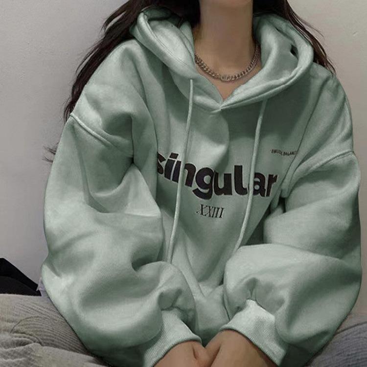 Women's Loose Hooded Sweater Coat New Autumn Winter Top