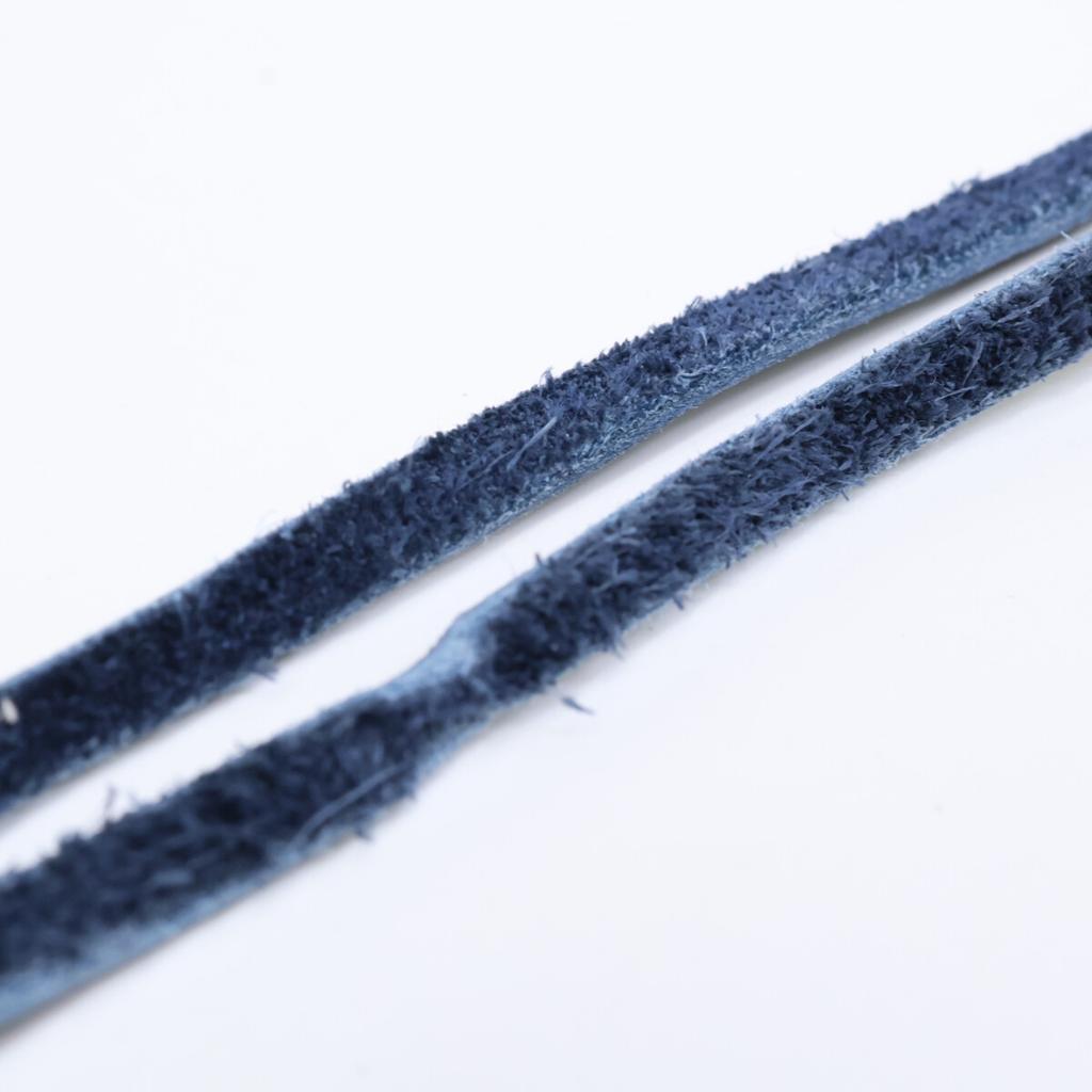 45R 71290134 Leather Pansy Beads/Leather Cord Necklace Indigo blueUsed