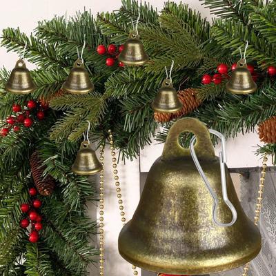 Christmas Bells 20 Pieces Holiday Tree Decor Rustic Christmas Bells for Tree Door Wreath Wedding Holiday Church Outdoor Party