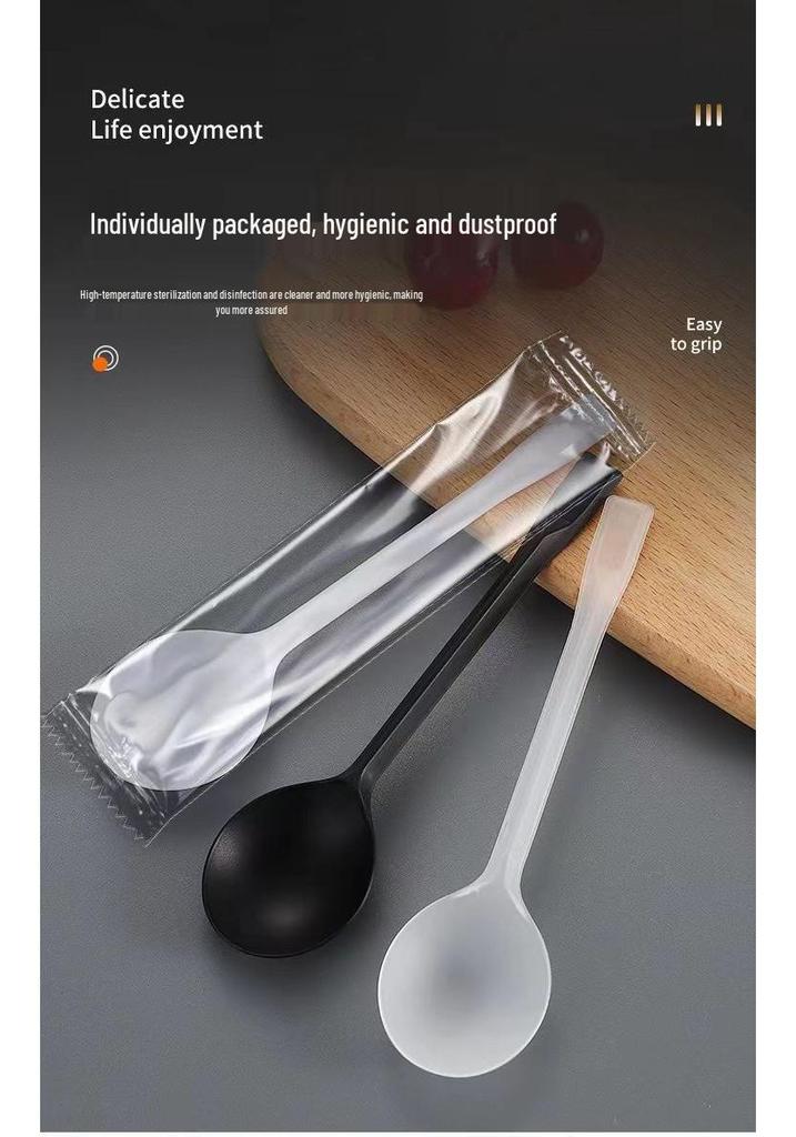Durable Frosted PP Disposable Spoon for Soup & Desserts