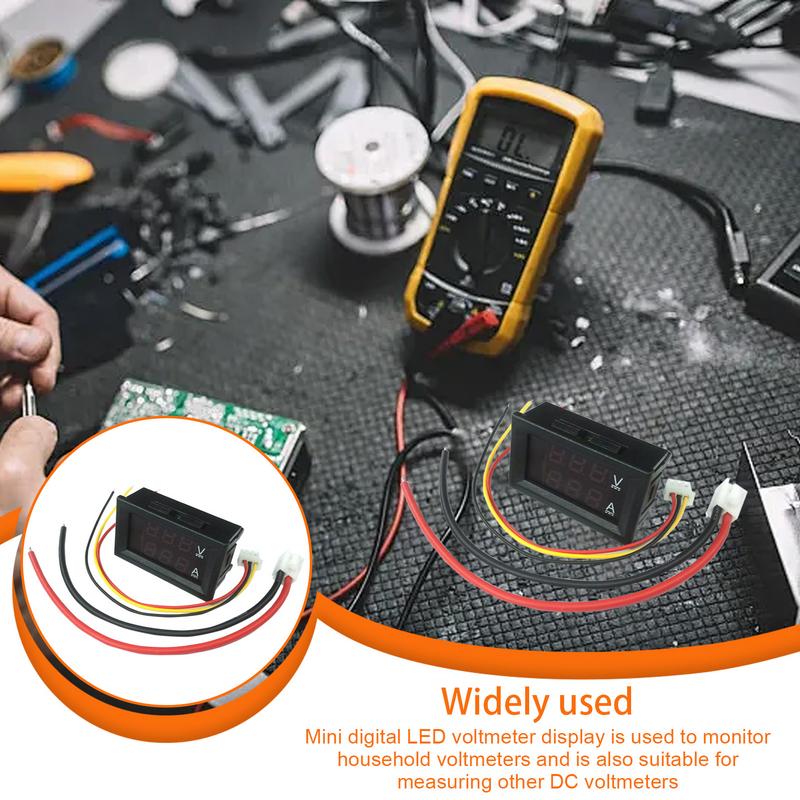 High Quality DC 100V 10A 100A Voltmeter Ammeter Blue + Red LED Amp Meter Ampere Voltage Double Digital Display Voltmeter