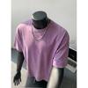 240G Heavy Weight Pure Cotton Short Sleeve T-Shirt Men American Street Vintage Washed Solid Color Loose Casual Top