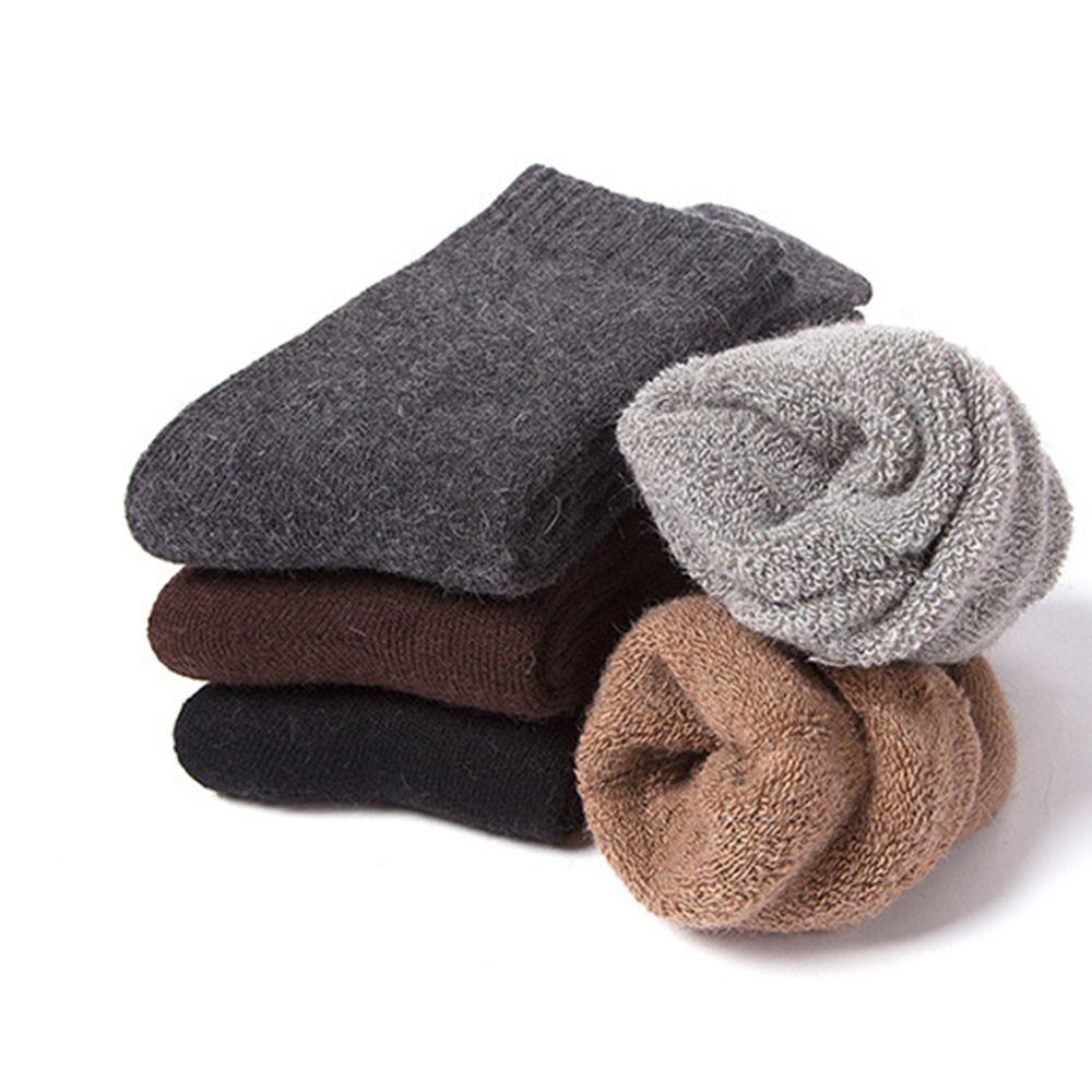 Thermal Warm Mid-calf Socks Terry Socks Wool Socks Thicker Solid Socks Cashmere Hosiery Men Socks