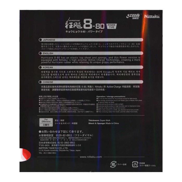 Nittaku Kyohyo 8-80 Power Table Tennis Rubber, Black, 2.1mm