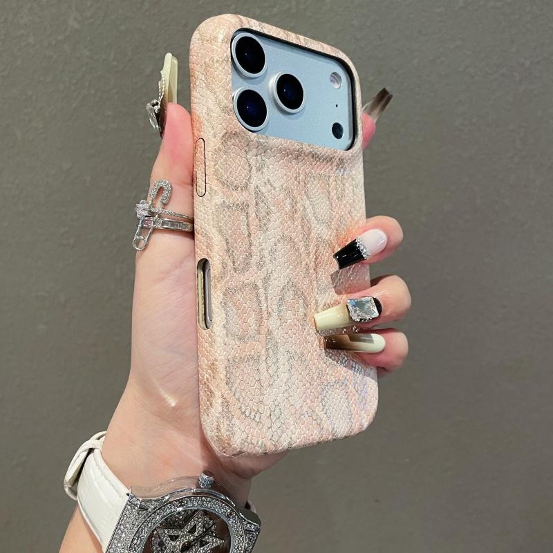 Husă Colorată Strălucitoare din Piele de Șarpe de Lux pentru iPhone 17 16 15 14 13 Pro Max Capac Premium cu Model Imitație Piele de Șarpe Rezistent la Șocuri