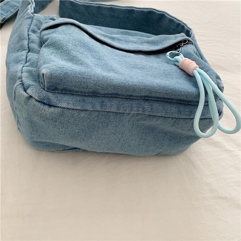 Large Capacity Shoulder Bag Women's Denim Crossbody Bag