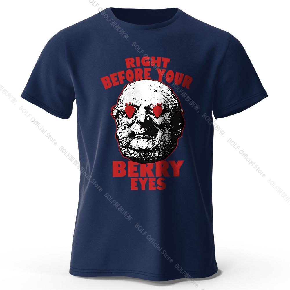 

Мужская футболка с принтом Right Before Your Berry Eyes, 100% хлопок, свободные футболки с рисунком фруктов и каламбуров для женщин, летние топы, уличная одежда XXXL темно-синий