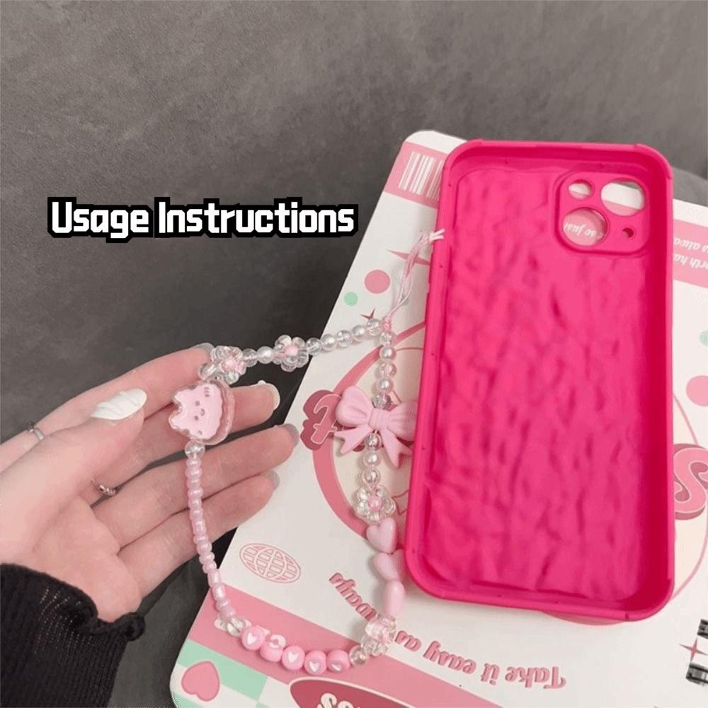 Cartoon Butterfly Bow Phone Chain Candy Colored Phone Wrist Strap Bag Pendant  Phone Accessories