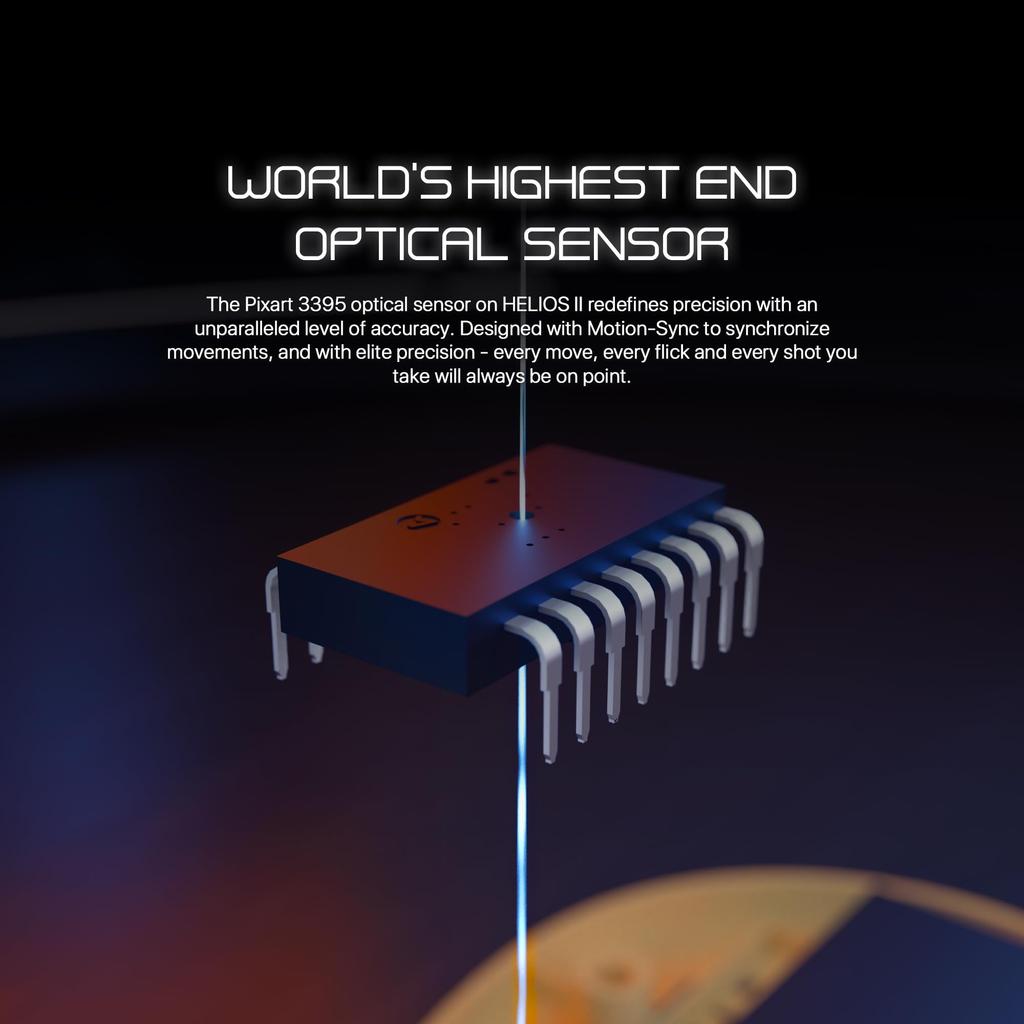 Fantech HELIOS II PRO 1K Wireless Gaming Lightweight PixArt 3395 6 TTC Gold Optical Included Soles and Grip White Wired/2.4GHz Mouse, (55g), Sensor,