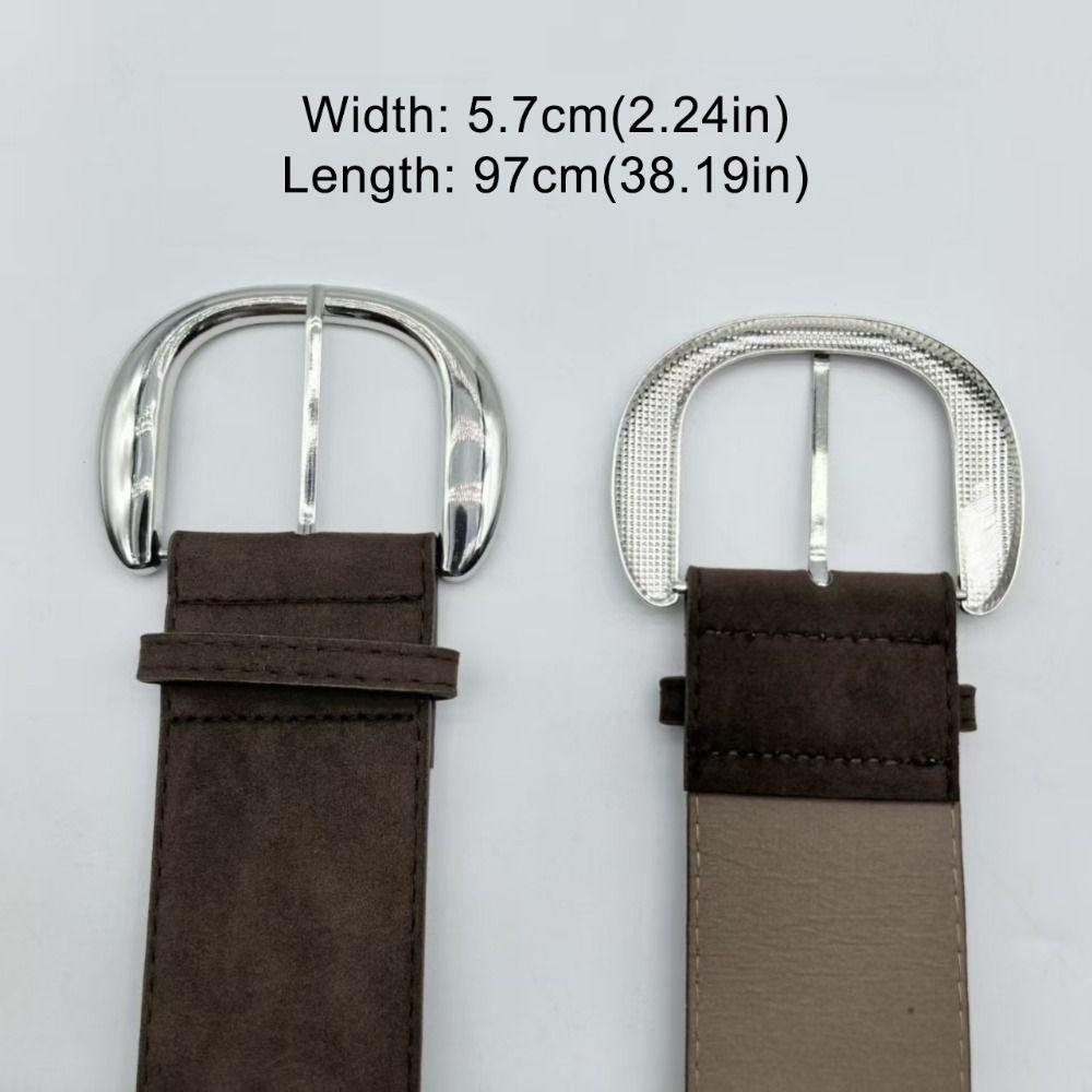 Luxury Design Suede Leather Wide Belt Maillard Styles Trouser Dress Belts  Gifts