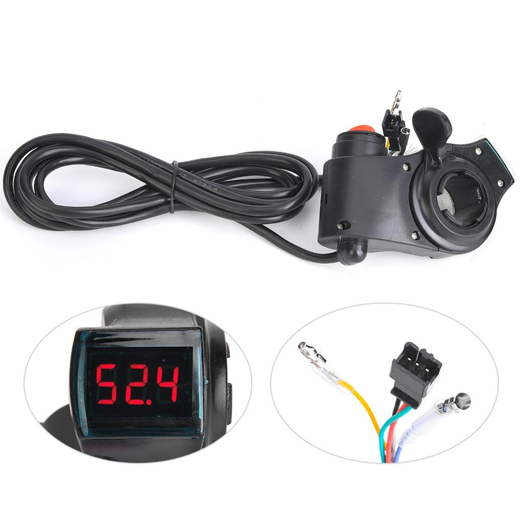 Electric Bike Thumb Throttle LCD Display Digital Battery Voltage Power Switch for Electric Vehicle