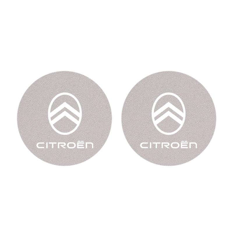 2PCS Citroen Emblem Badge Car Anti Slip Mat Coaster Water Cup Slot For Citroen C8 DS3 C6 C3 Vts C4 Saxo C4L C5 C2 C1 Xsara C3-XR