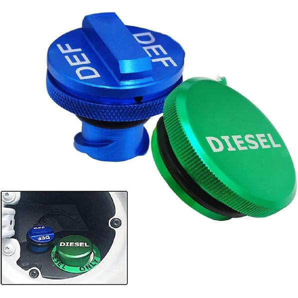 Diesel Fuel Cap For Dodge 2013~2018,Billet Aluminum Fuel Cap Combo Pack,Magnetic Ram Diesel Billet Aluminum Fuel Cap And DEF Cap Combo For RAM (1500