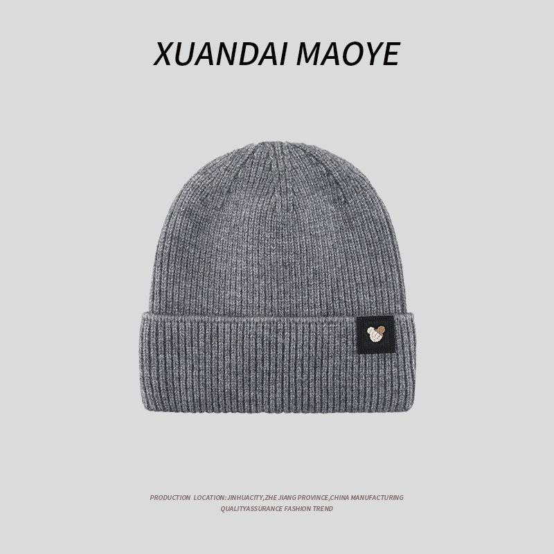 New Hat for Women In Autumn and Winter  Warm and Cold Versatile Knitted Hat with Velvet To Show Off Their Faces Small Wool Cold Hat for Men