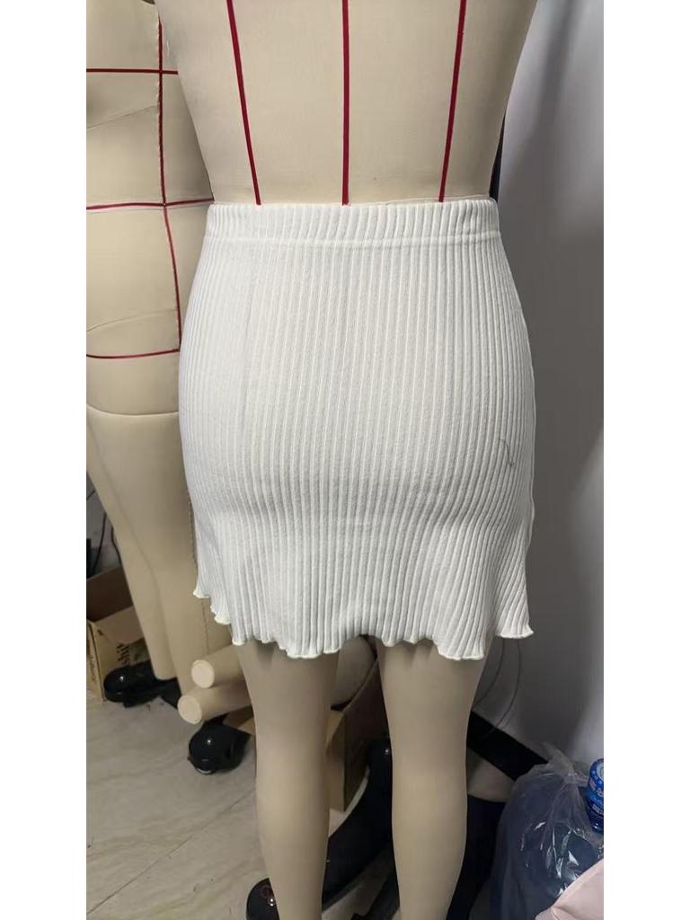 European & American Cross-Border New Spicy Girl Versatile Slimming Ribbed Short Skirt for Women 2026