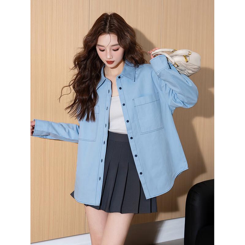 TonLion 2025 Spring Women s Solid Long Sleeve Casual Shirt M