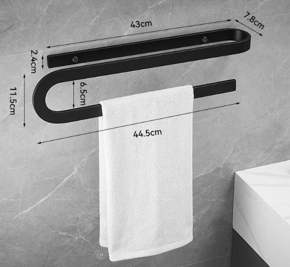Space Aluminum Black Toilet Storage Rack Bath Towel Rack Bathroom Hardware Hanging Piece for the Bathroom чёрный