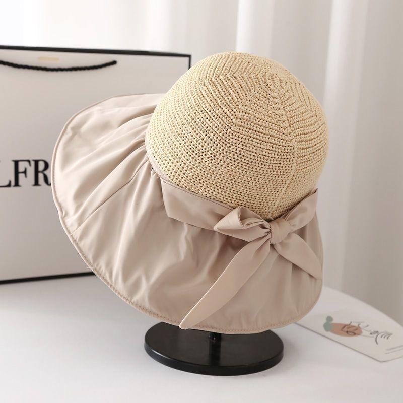 Spring and Summer New Outdoor Sunshade Straw Hat Women's Full Bucket Hat Big Brim Sun Hat Face Covering Cycling Sun Protection Hat