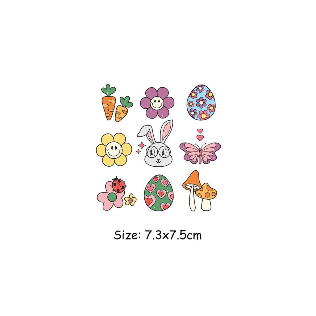 Happy Easter Designs Patch On Clothes Fashion Heat Press Appliqued Jeans Diy Accessory Sticker Stripes Patch Decals Bunny Wishes