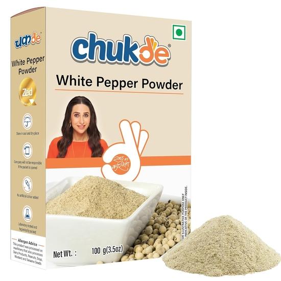 

Chukde - Safed Mirch Powder - White Pepper Powder - Authentic To Enhance Flavor of Dishes - Perfect for Soups, Sauces - 100 Gm 100GM