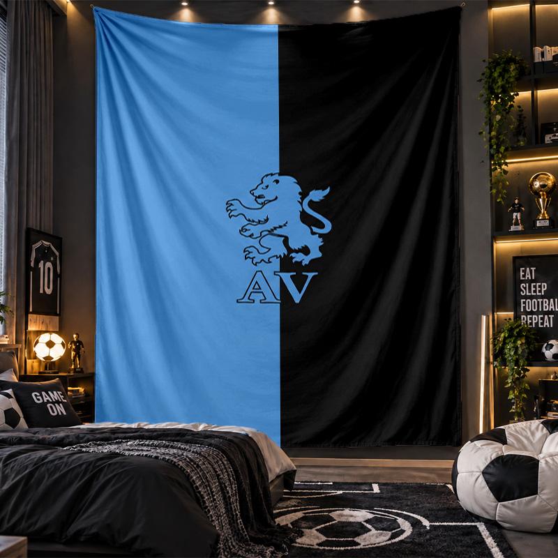 Wall Hanging Tapestry Aston Villa Football Print Cloth for Living Room Bedroom Home Decor