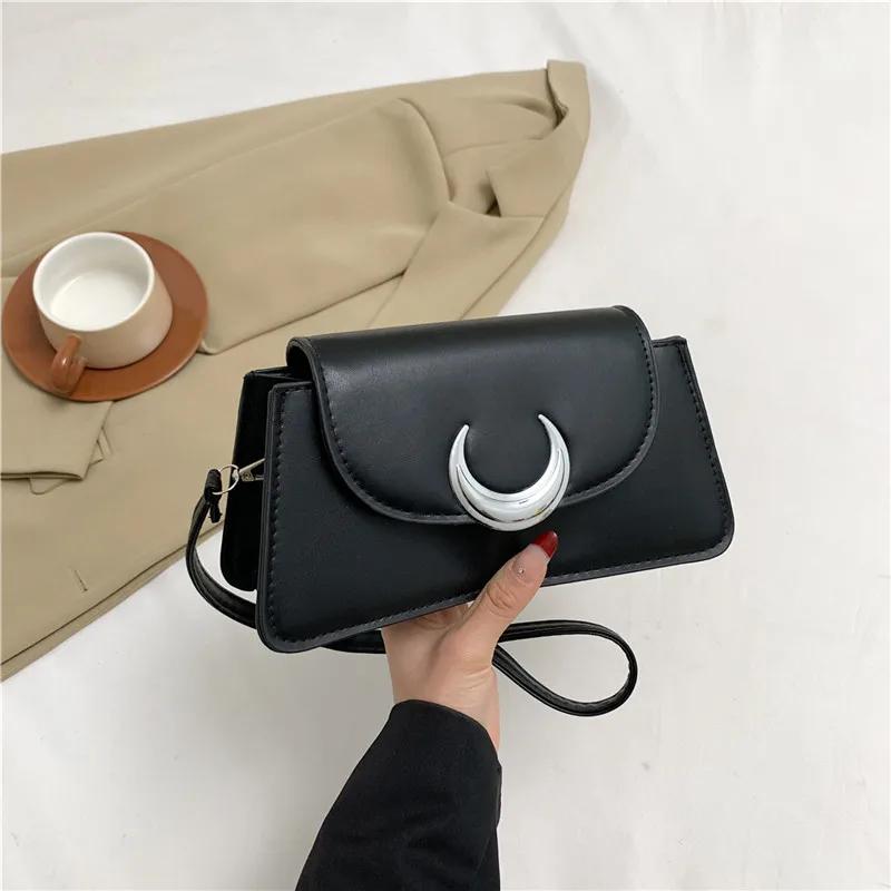 

Маленькая сумка через плечо в форме полумесяца для женщин, квадратная сумка через плечо, контрастный дизайн, высококачественный роскошный дизайнер, новинка