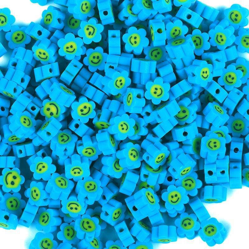 Colorful Sunflower Smiley Face Polymer Clay Beads for DIY Earring and Jewelry Making