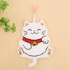 Lucky Cat Coral Fleece Cartoon Hanging Towel for Kitchen & Bathroom - Soft & Child-Friendly