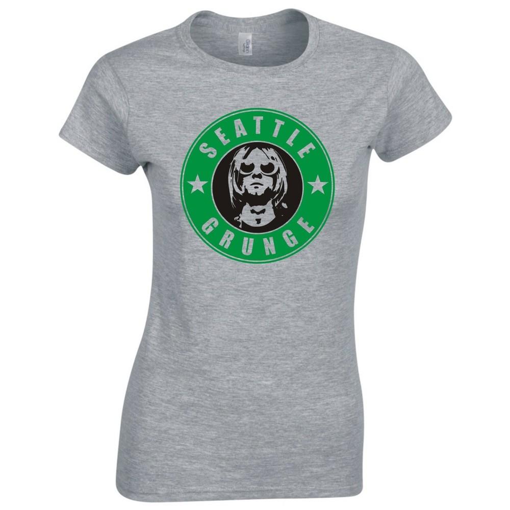 Kurt Cobain Seattle Grunge Ladies Skinny Fit Tshirt