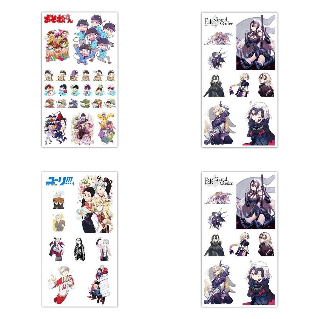 Exquisite Anime Mini Tattoo Aufkleber mit charmanten Zeichentrickfiguren für einen einzigartigen Ausdruck