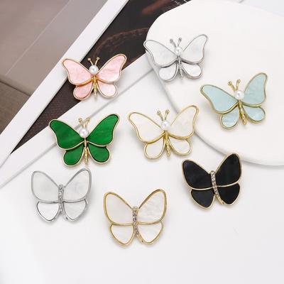 Fashion Delicate Pop Pearl Butterfly Brooch Creative Jewelry Accessories Elegant Couple Punk Party Holiday Birthday Gift Accesso