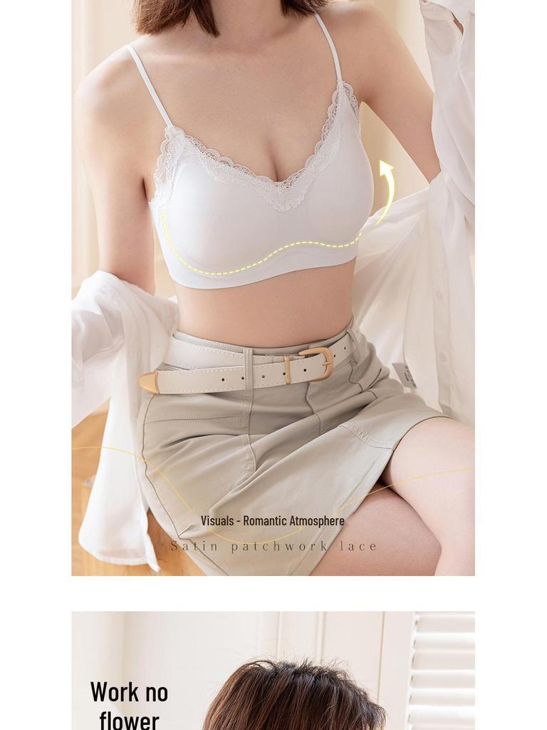 Comfortable Lace Push-Up Seamless Bra: Wireless, Breathable, Anti-Sagging, Beautiful Back Design for Women.