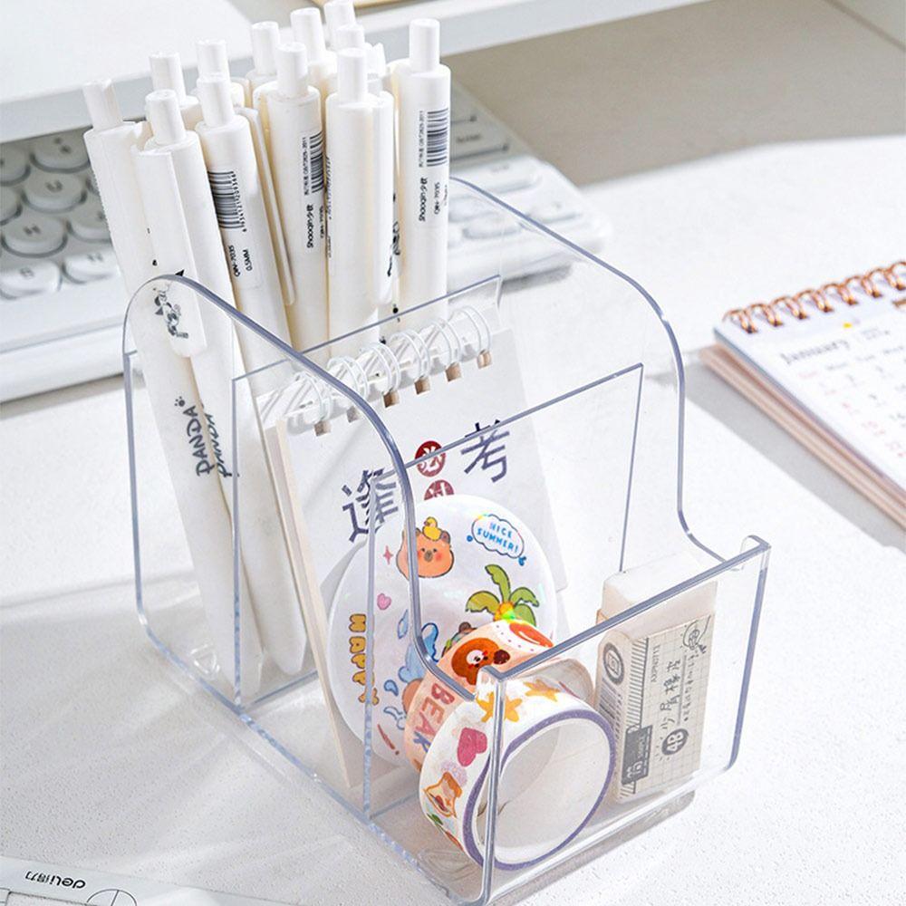 Transparent Pen Holder INS Style Pen Storage Box Durable Pencil Container