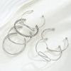6pcs Fashion Metal Textured Bow Knot Shape Bangle Bracelet Set For Women Boho Adjustable Layered Wristband Daily Wear Jewelry