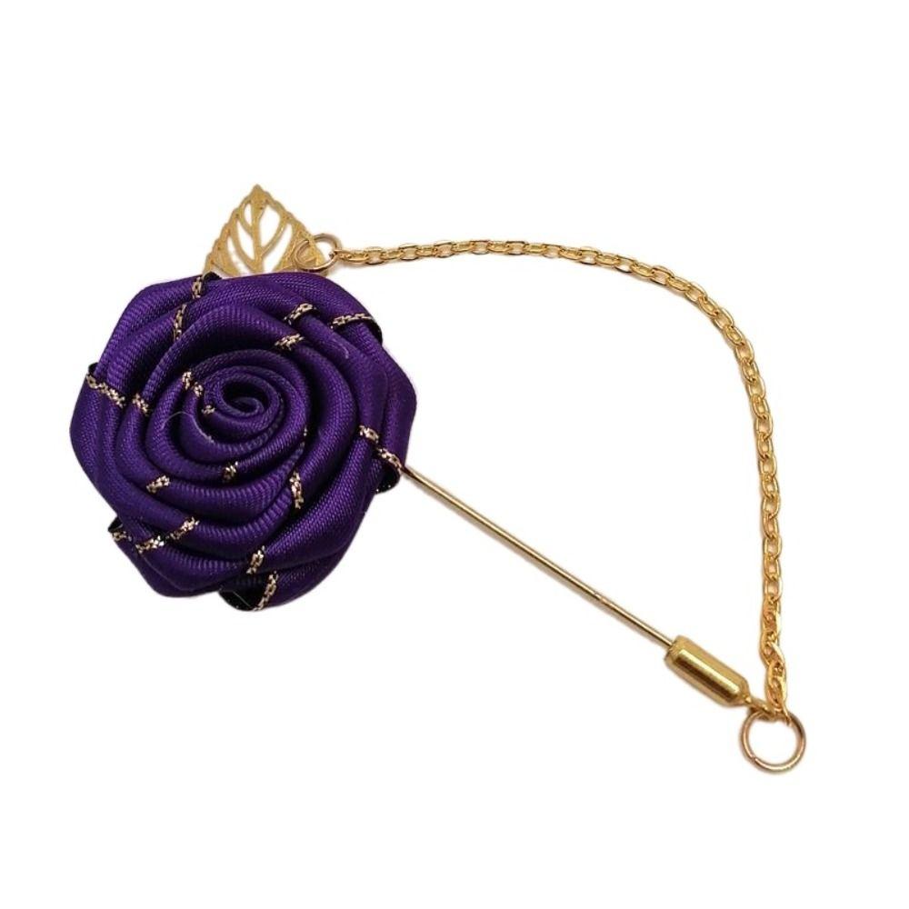 

Аксессуары Запонки Булавка Мужской Бутоньерка Лист Лацкан Украшение Роза Воротник Игла Ткань Цветочный Значок темно-фиолетового